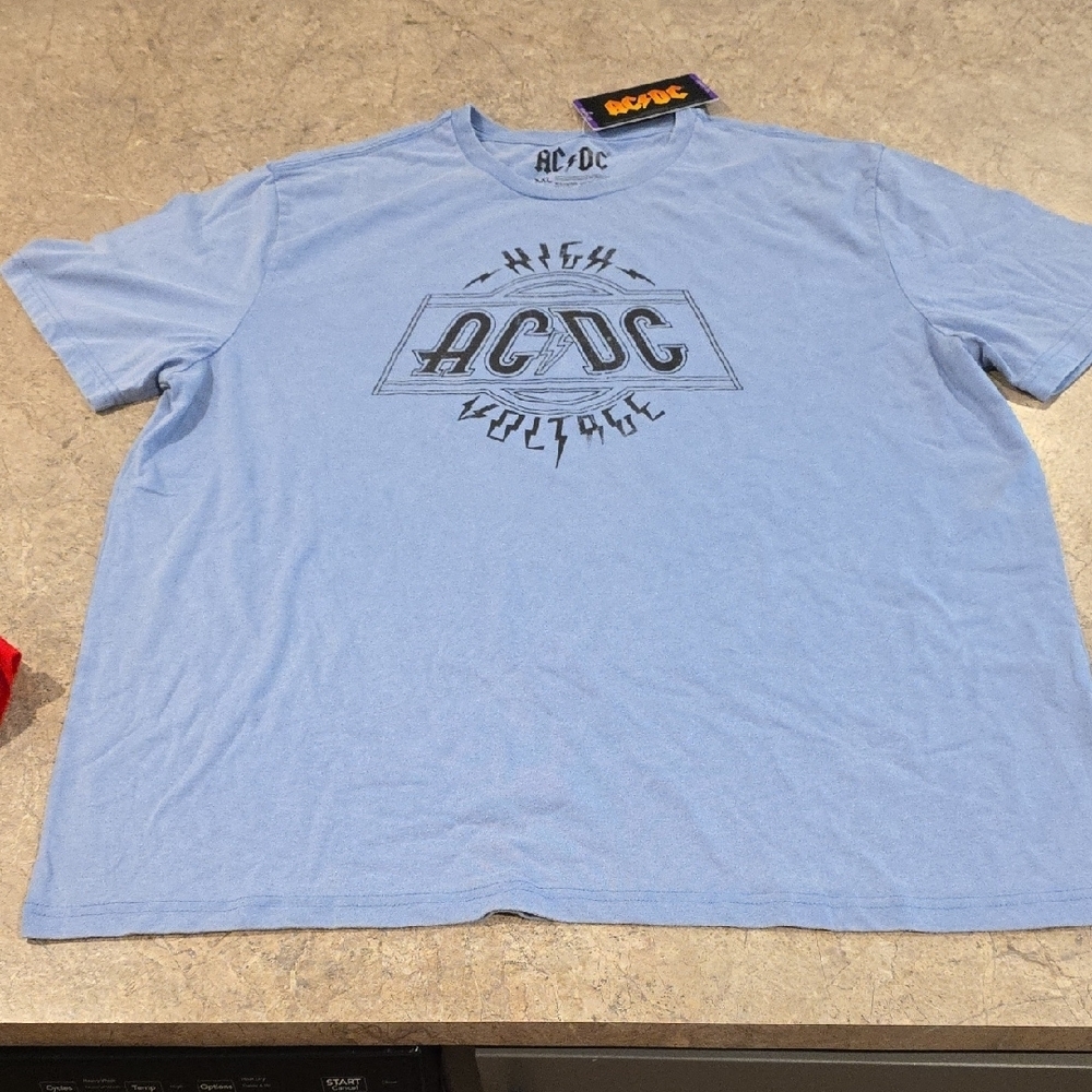 (J37) AC/DC Blue Short Sleeve Tee Iconic Design